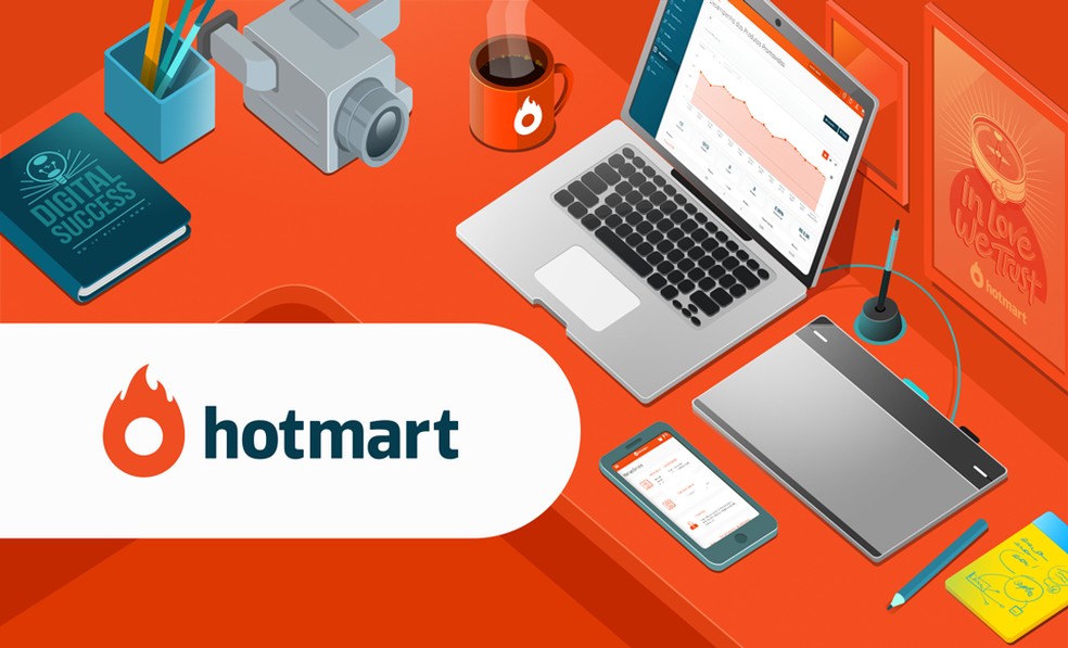 Plataforma Hotmart oferecendo oportunidades de ganhar dinheiro na internet sem investir através de produtos digitais, afiliados e vendas online.